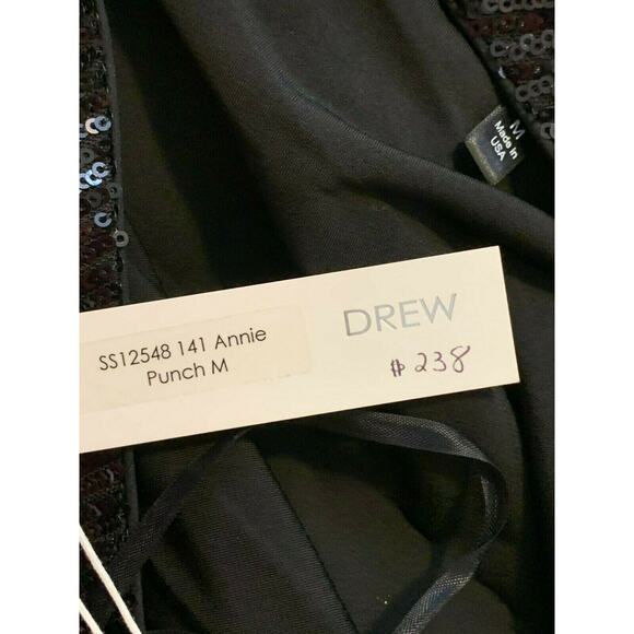 Drew Silver Pink Gray Sequin one shoulder blouse Size Medium - Picture 6 of 9